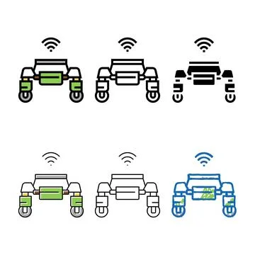 Remote multipack vehicle smart farm color icon vector Stock Illustration
