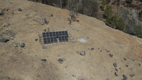 Remote Nepal Village Using Solar Power to Lift Water Stock Footage 332582762