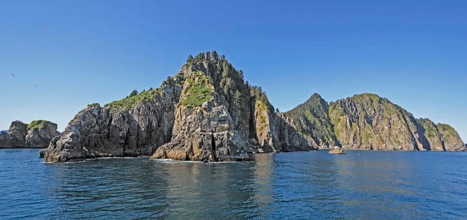 Remote Nesting Islands in the Ocean 스톡 사진