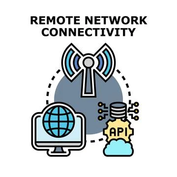 Remote network connectivity concept connecting devices with wireless transm.. Stock Illustration