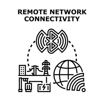 Remote network connectivity concept connecting devices wirelessly Stock Illustration