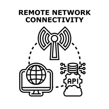 Remote network connectivity concept illustrating wireless transmission connec Stock Illustration