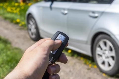 Remote opening of the car Stock Photos