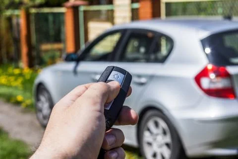 Remote opening of the car Stock Photos