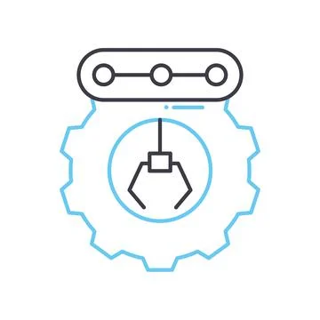 Remote operations line icon, outline symbol, vector illustration, concept sign Stock Illustration