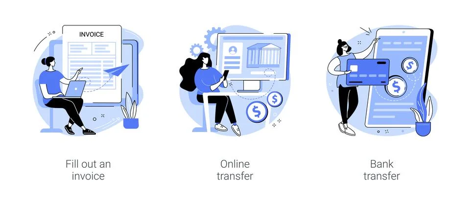 Remote payroll isolated cartoon vector illustrations se Ilustração Stock