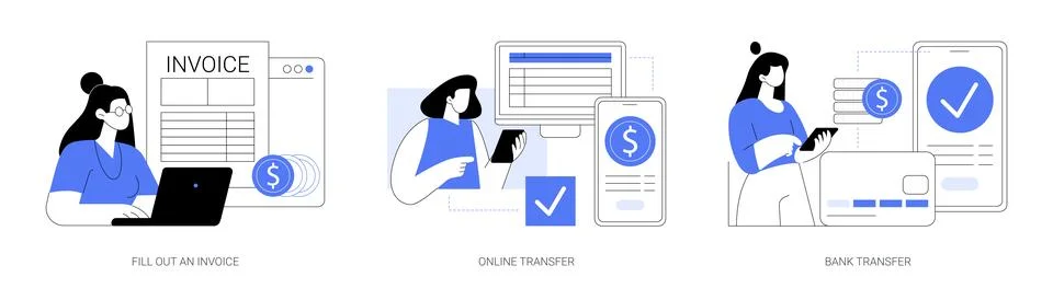 Remote payroll isolated cartoon vector illustrations se Ilustração Stock