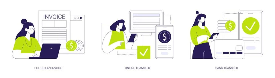 Remote payroll isolated cartoon vector illustrations se Ilustração Stock