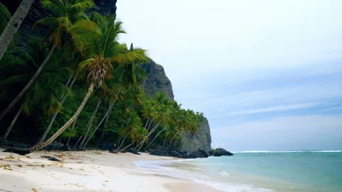 Remote Playa Fronton beach in the Dominican Republic Stock Footage 230154542