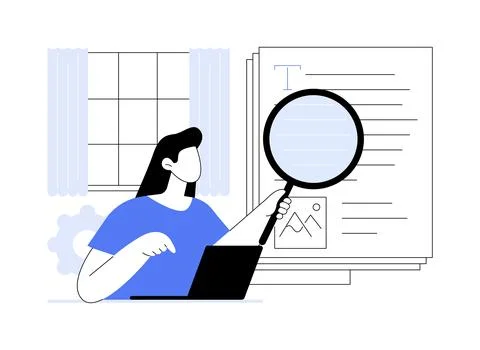 Remote proofreading abstract concept vector illustration. Stock Illustration