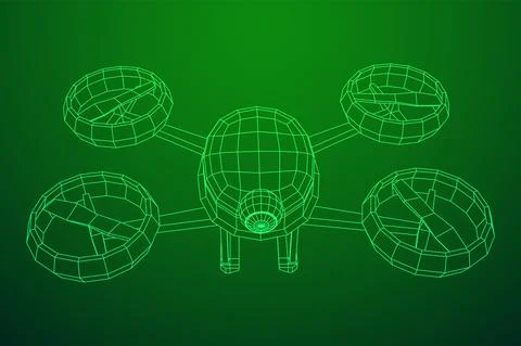 Remote quadrocopter drone with camera recording or deliver something 스톡 일러스트