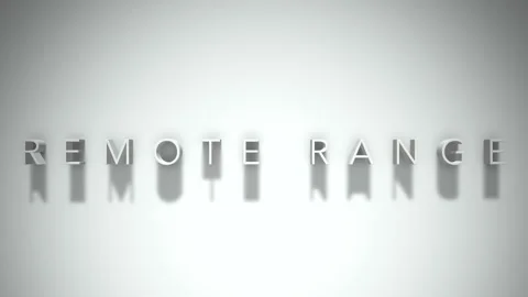 Remote range 3D title animation white text on a white background Stock Footage 299748735