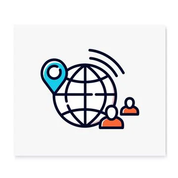 Remote recruitment color icon Illustrazione stock