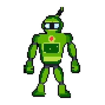 Remote robot toy pixel art vector illustration Stock Illustration