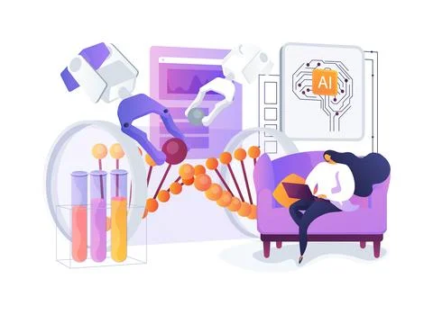 Remote Robotics Lab abstract concept vector illustration. Stock Illustration