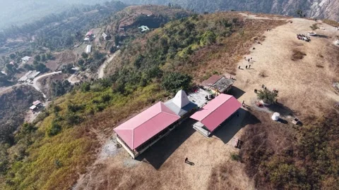 Remote Sacred Temple on Himalayan Heights India Vídeo Stock 337621645