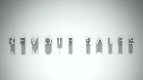 Remote sales 3D title animation white text on a white background Stock Footage 299644827