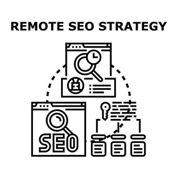 Remote search engine optimization strategy planning and analysis Stock Illustration