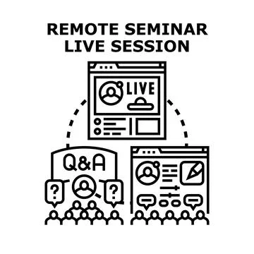 Remote seminar session presenting online virtual classroom education Stock Illustration