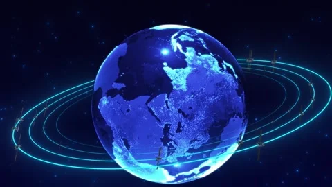 Remote sensing satellites orbiting the Earth Stock Footage 292636782