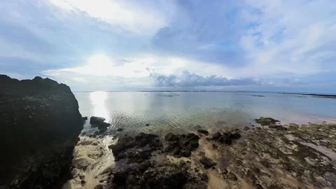 Remote shoreline beach Video stock 229677664