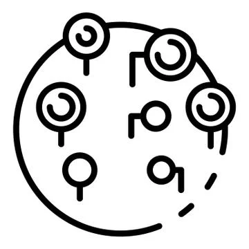 Remote sites on hosting icon, outline style Stock Illustration