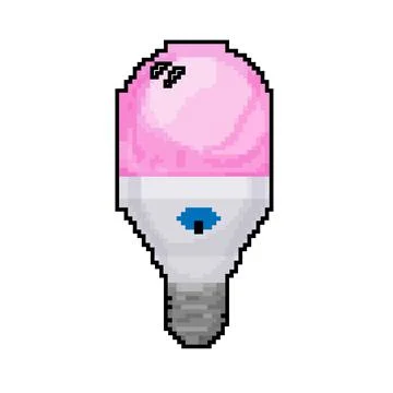 Remote smart light bulb game pixel art vector illustration Stock Illustration