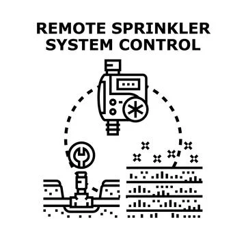Remote sprinkler system control for smart irrigation automation Stock Illustration