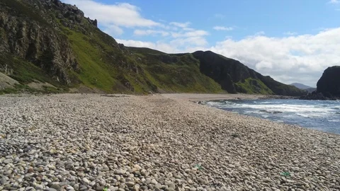 Remote Stone Beach in Ireland Stock Footage 112733021