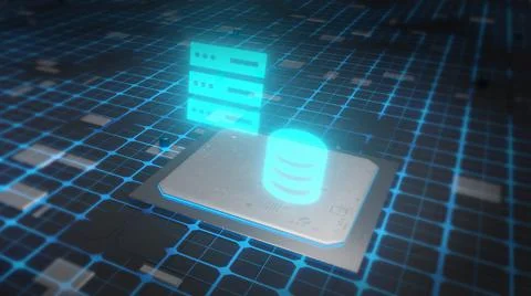 Remote storage, cloud computing, network data server and computer technology  Stock Illustration