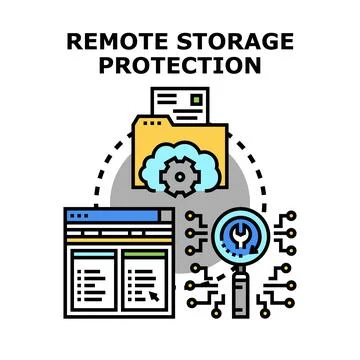 Remote storage protection concept visualizing data security Stock Illustration