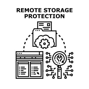 Remote storage protection concept visualizing data security Illustrazione stock