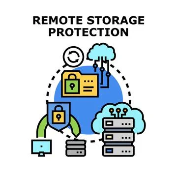 Remote storage protection vector concept illustrating data security イラスト素材