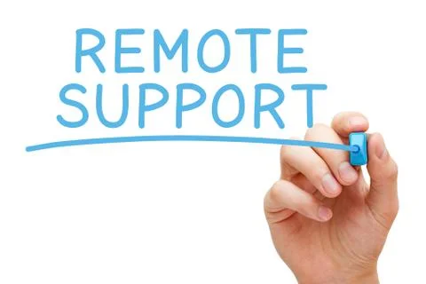 Remote Support Blue Marker 库存照片