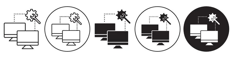 Remote Support Icon vector set collection for web Stock Illustration