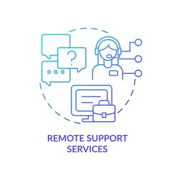 Remote support services blue gradient concept icon イラスト素材