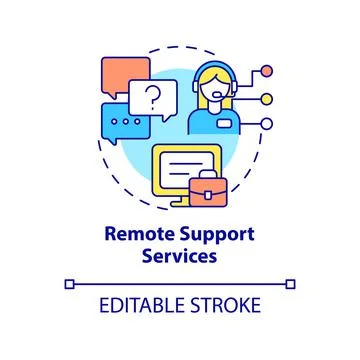 Remote support services concept icon Stock Illustration