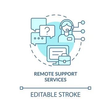 Remote support services turquoise concept icon Stock Illustration