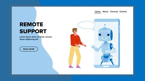 Remote Support For Solve Customer Problem Vector Stock Illustration