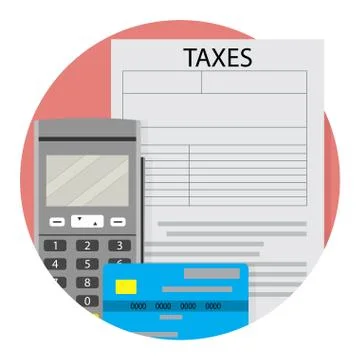 Remote taxation icon app flat Stock Illustration