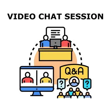 Remote team collaborating during online video conference session Illustrazione stock
