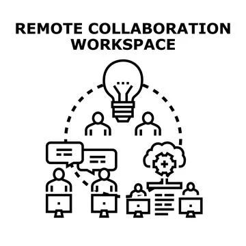 Remote team collaborating on new business ideas Illustrazione stock