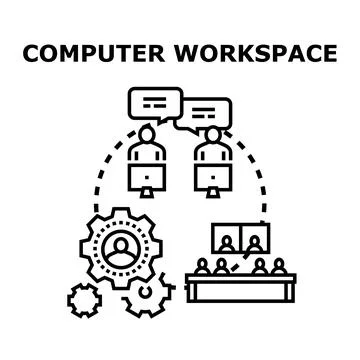Remote team collaborating on project in digital workspace イラスト素材