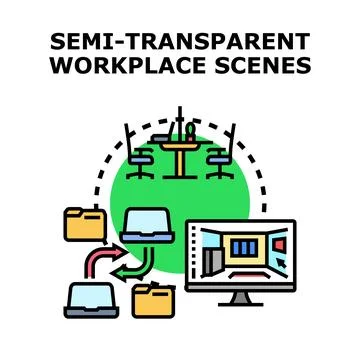 Remote team collaborating using virtual workplace technology Stock Illustration