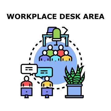 Remote team collaboration and hybrid workplace concept Stock Illustration