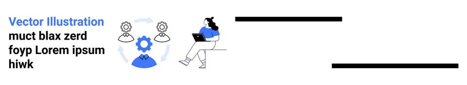 Remote Team Collaboration and Workflow Automation for Efficient Work Manage.. Stock Illustration