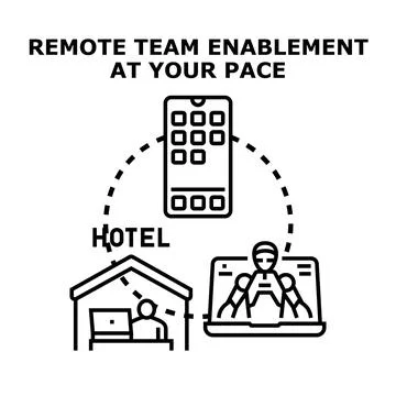 Remote team enablement at your pace concept illustration Illustration