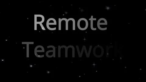 Remote Team text animation with floating particles on a black background. Stock Footage 344625972