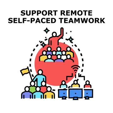Remote teamwork collaboration guidance and learning assistance Illustrazione stock