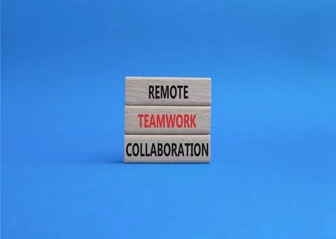 Remote teamwork collaboration symbol. Concept word Remote teamwork collaborat Stock Photos